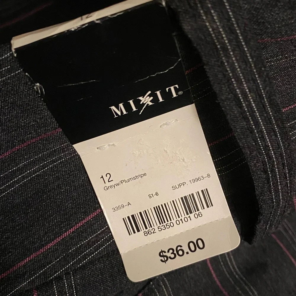 Mix-It Grey & Pink Pinstripe Trousers - Picture 9 of 10